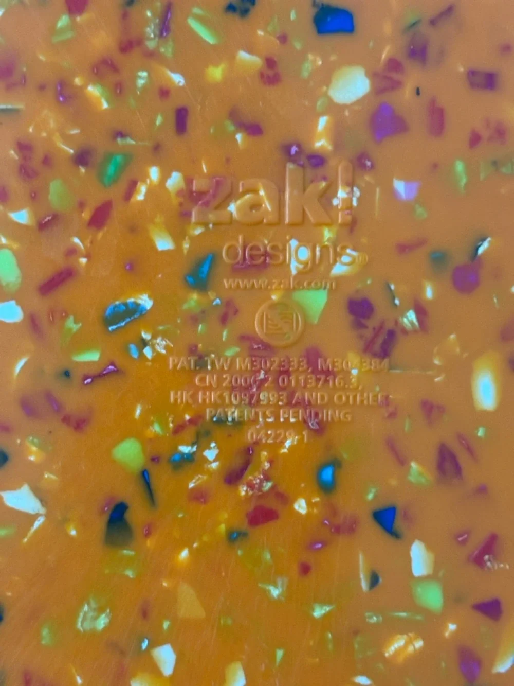 Plate ZAK! Designs Melamine Orange Confetti Melamine 10.5 Inch Replacement